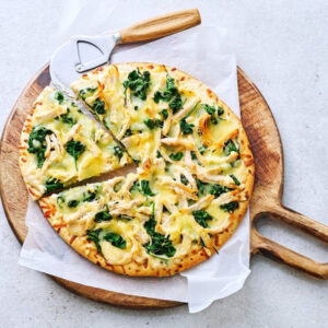 Alfredo Spinach Pizza